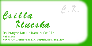 csilla klucska business card